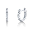 Shy Creation White 14 Karat Gold Diamond Small Hoop Earrings *