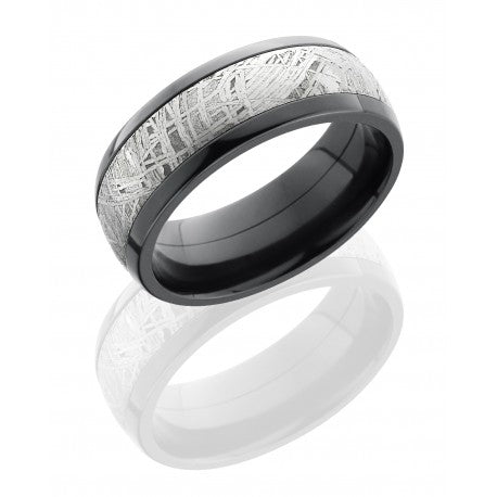 Lashbrook Black Zirconium Meteorite Wedding Band Size 10 *
