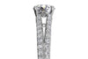 Ritani White 14 Karat Gold Diamond Engagement Ring Mounting Size 6.5 *