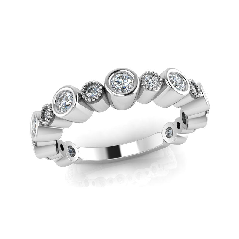 Diamond Designs White 18 Karat Gold Wedding Band Size 6.5 0.45ctw