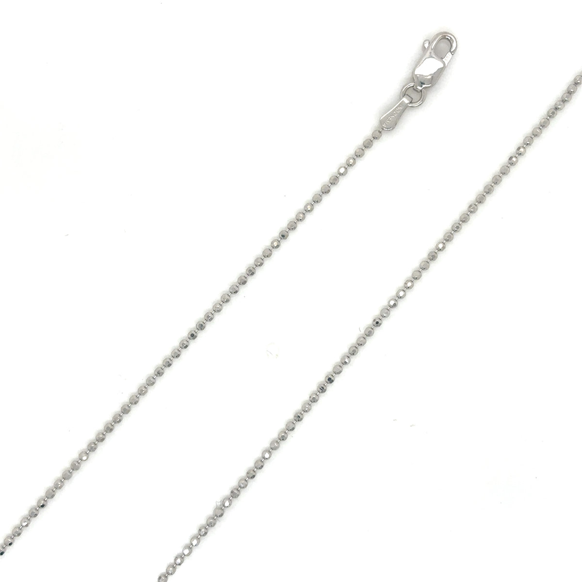 14 Karat White 18" Bead Chain.