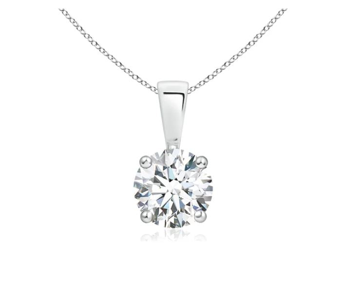 White 14 Karat Gold Diamond Pendant