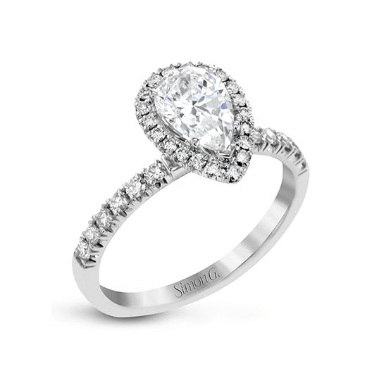 Simon G. MR2906 White Gold Diamond Halo Engagement Ring Mounting Size 6.5*