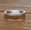 Triton White Tungsten Carbide Brown Wood Wedding Band Size 10 *