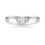 ArtCarved White 14K Gold Baguette Diamond Tiara Curved Wedding Band Size 6.5 - view 2