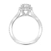 ArtCarved White 14 Karat Gold Diamond Engagement Ring Mounting Size 7.5 *