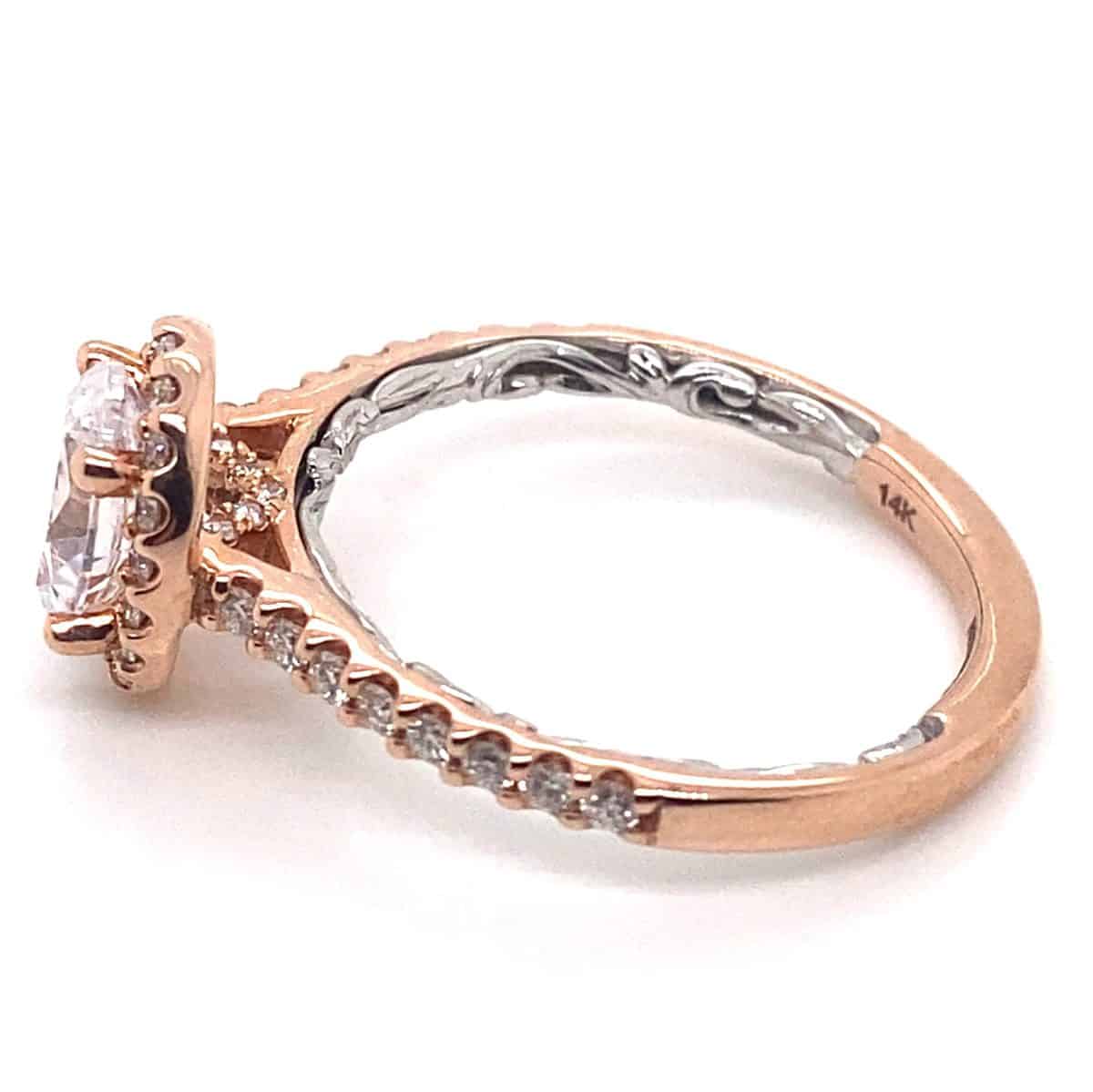 ArtCarved "Falyn" White & Rose 14 Karat Gold Diamond Engagement Ring Mounting Size 6.5 - view 2
