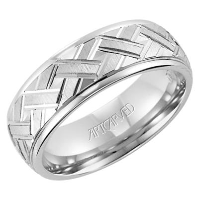 ArtCarved White 14 Karat Gold Wedding Band Size 9.5 - view 2