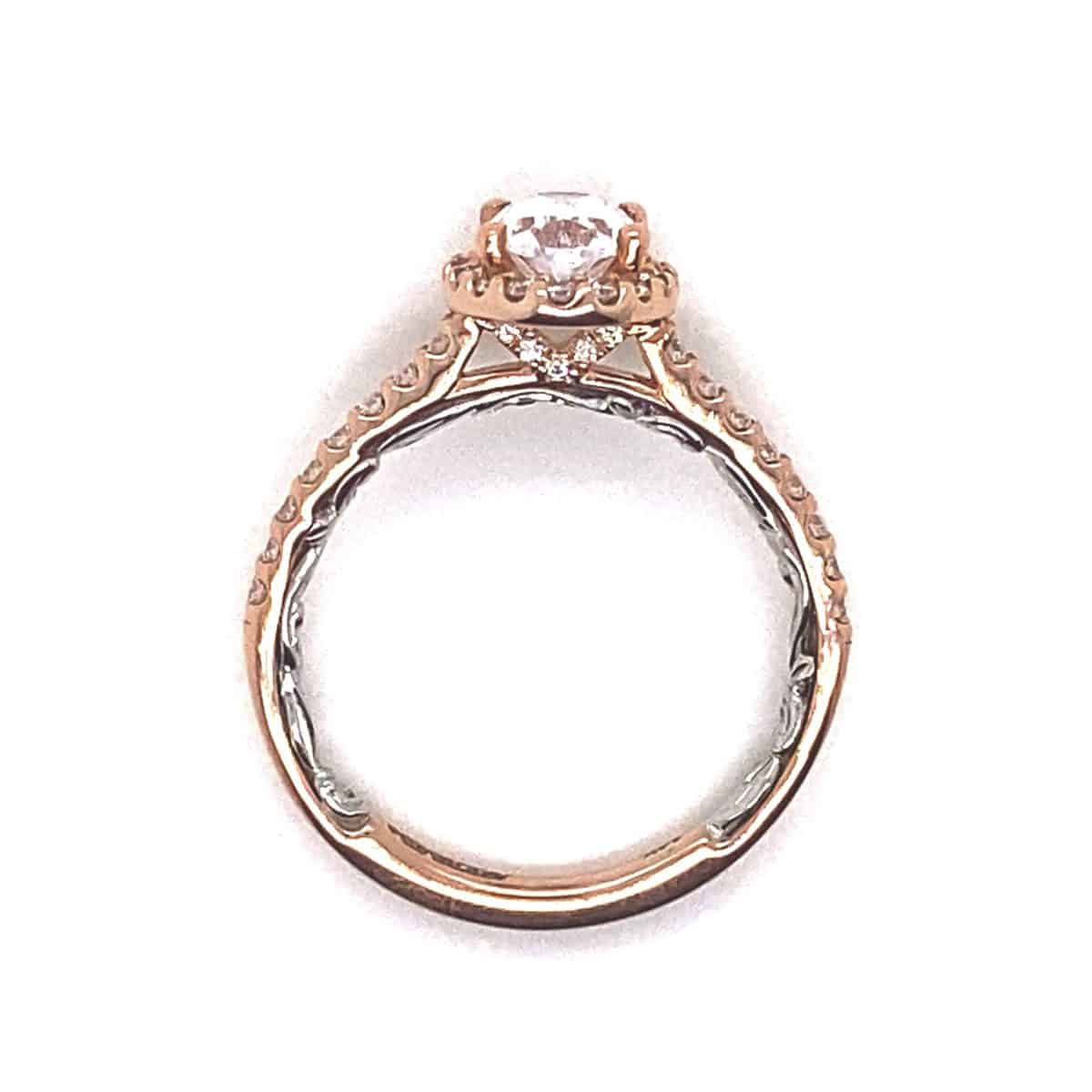 ArtCarved "Falyn" White & Rose 14 Karat Gold Diamond Engagement Ring Mounting Size 6.5 - view 3