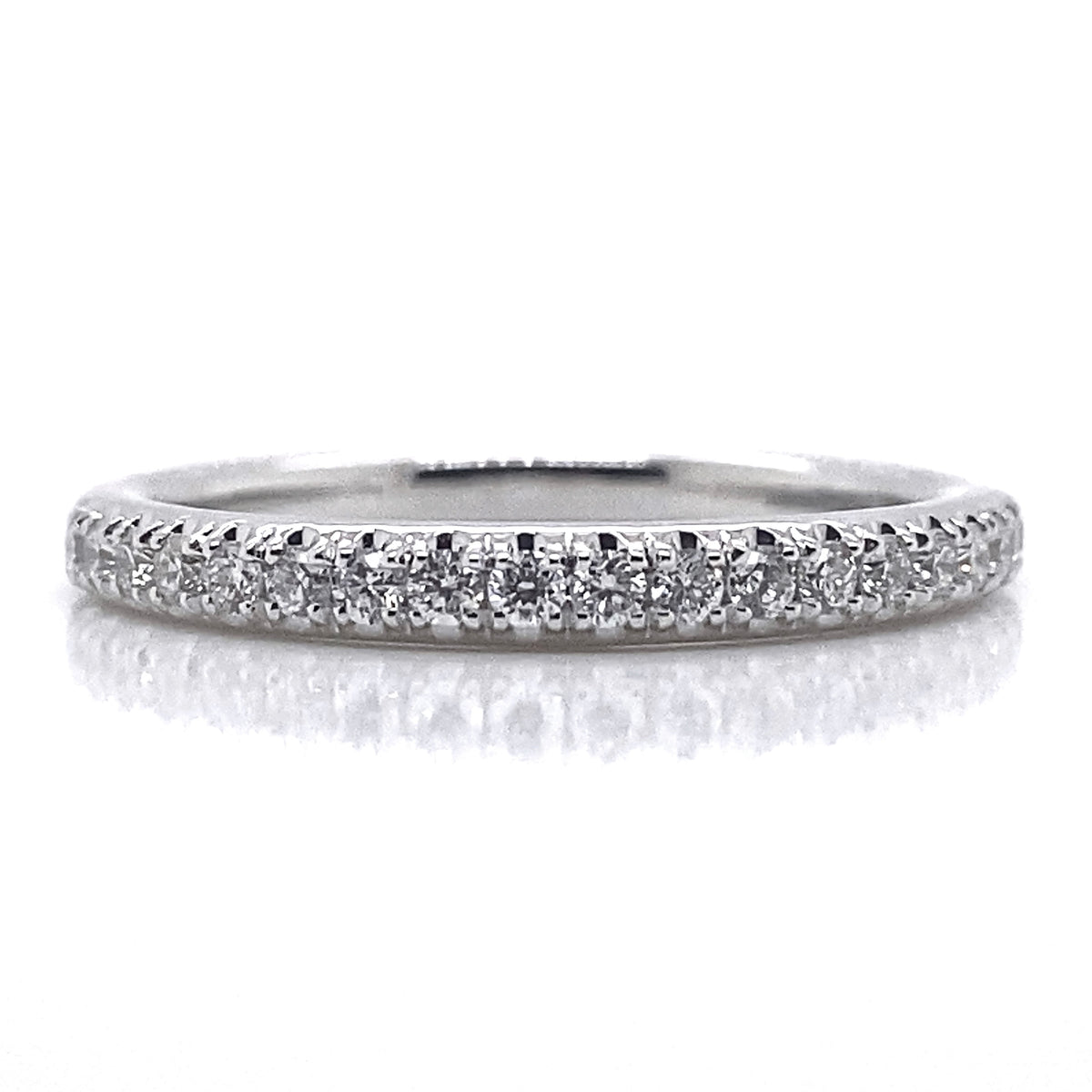 White 18 Karat Gold Wedding Band Size 6.5 0.30ctw