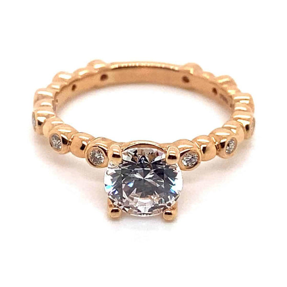 Ritani Rose 18 Karat Gold Diamond Engagement Ring Mounting Size 6.5 * - Diamond Designs