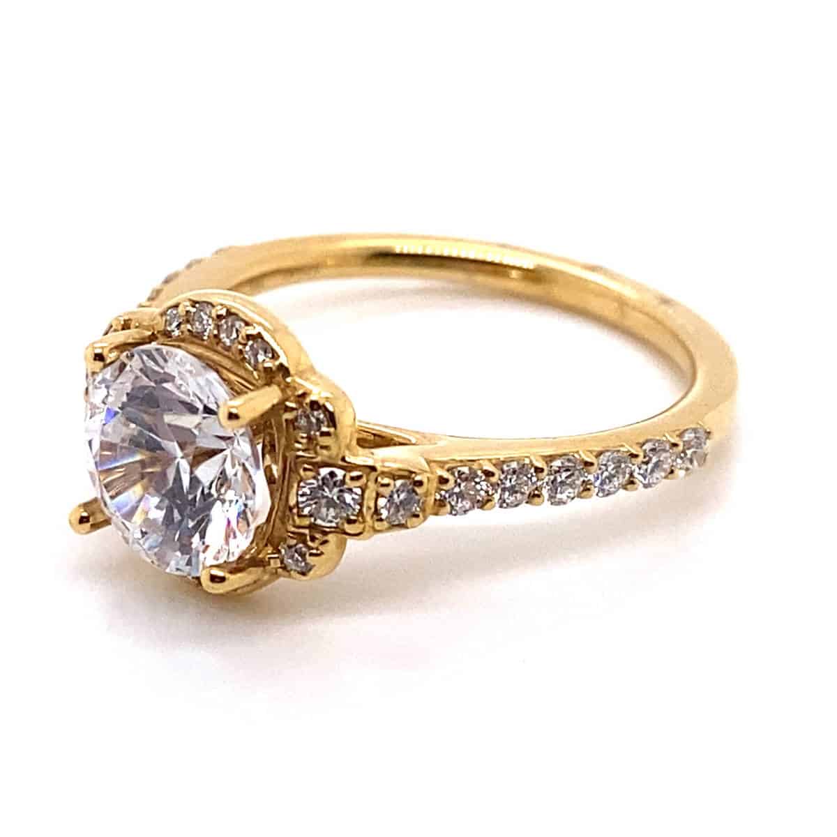 Ritani Yellow 18 Karat Gold Diamond Engagement Ring Mounting Size 6.5 * - view 5