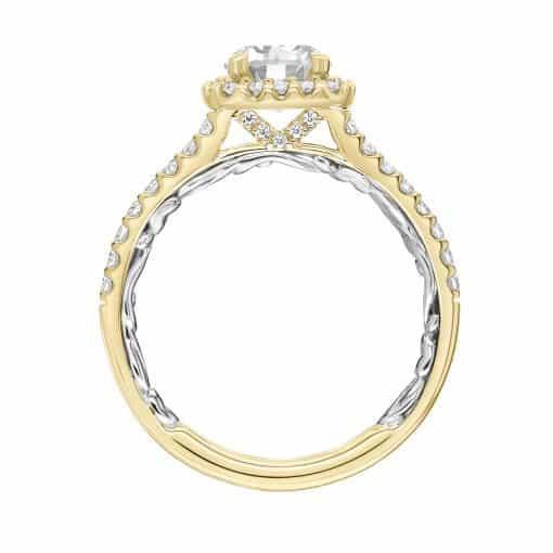 ArtCarved "Mellie" Yellow & White 14 Karat Gold Diamond Engagement Ring Mounting Size 6.5 - view 2