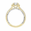 ArtCarved Yellow & White 14 Karat Gold Diamond Engagement Ring Mounting Size 6.5 *