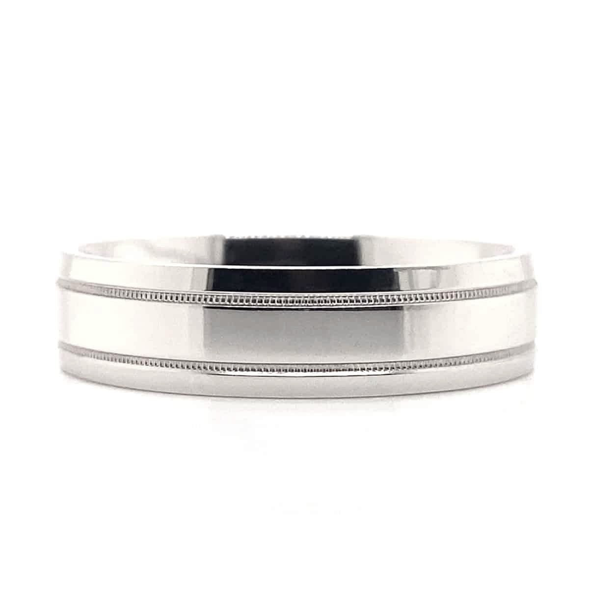 ArtCarved White 14 Karat Gold Wedding Band Size 10 (ART:11-WV5612W-G) - view 2