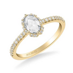 ArtCarved 0.70ctw Yellow 14 Karat Gold Halo Diamond Engagement Ring Size 6.5