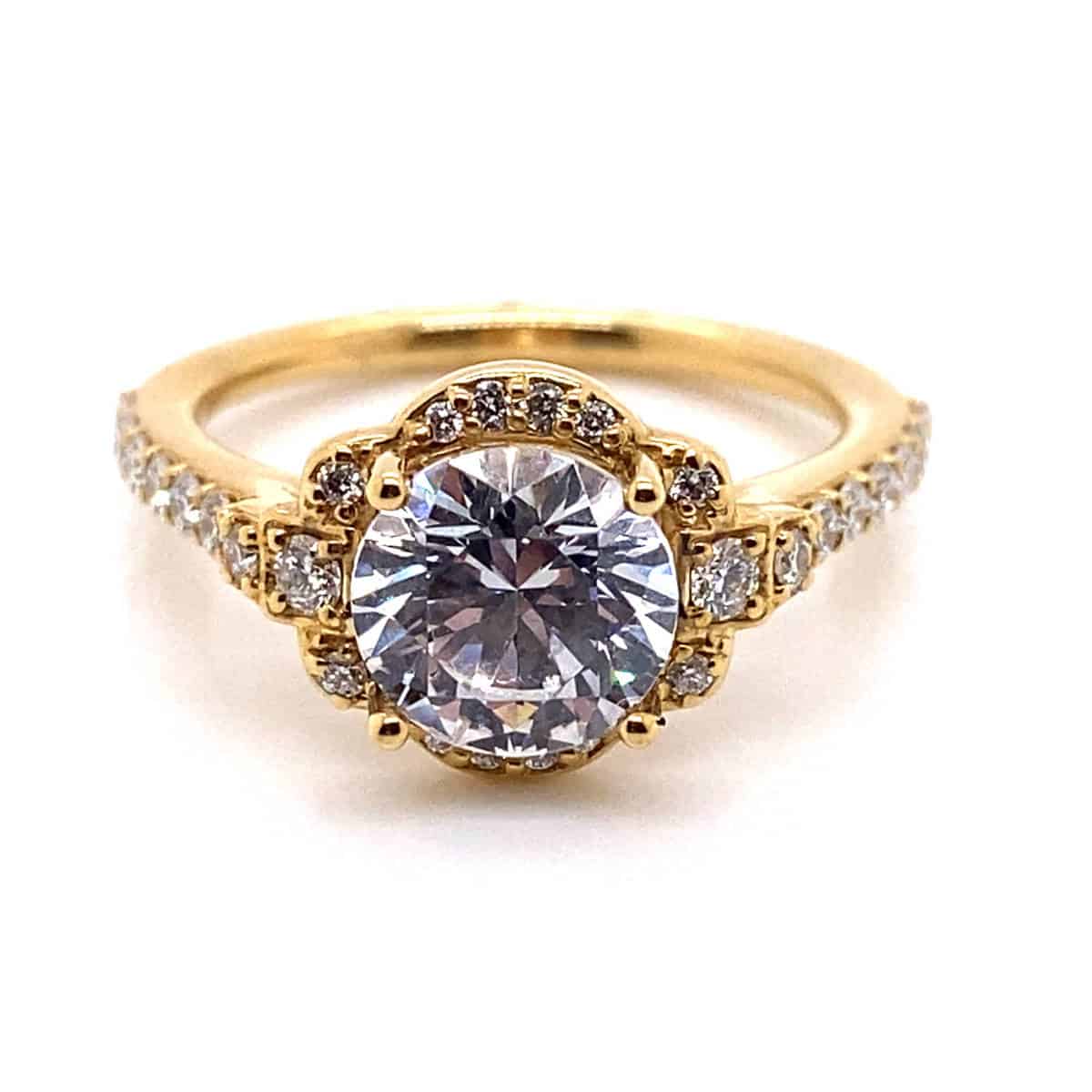 Ritani Yellow 18 Karat Gold Diamond Engagement Ring Mounting Size 6.5 * - view 4