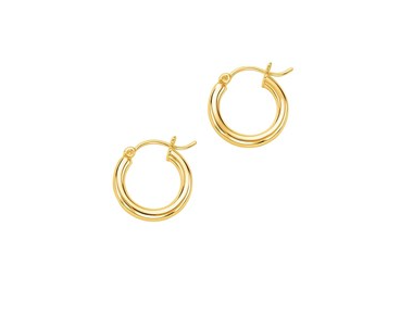 15mm 14k Yellow Gold Hoops
