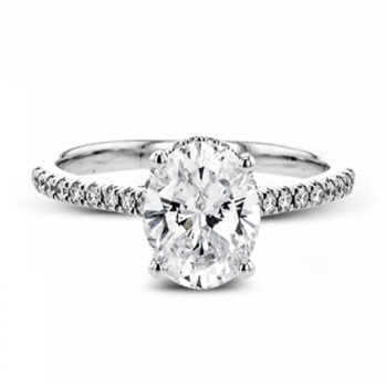 Simon G. LR2345 White Gold Diamond Hidden Halo Engagement Ring Mounting Sie 6.5*
