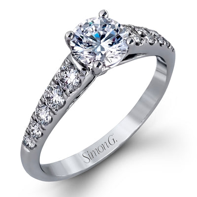 Simon G. MR2128 White Gold Diamond Accented Engagement Ring Mounting Size 6.5*