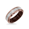 Triton Brown & White Tungsten Carbide Wedding Band Size 10 *