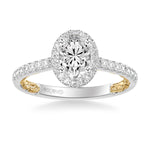 ArtCarved "Falyn" White & Yellow 14 Karat Gold Diamond Engagement Ring Mounting Size 6.5