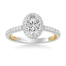  ArtCarved White & Yellow 14 Karat Gold Diamond Engagement Ring Mounting Size 6.5 * - Diamond Designs