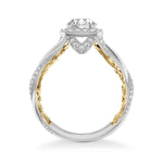 ArtCarved "Ainsley" White & Yellow 14 Karat Gold Diamond Engagement Ring Mounting Size 6.5 - view 2