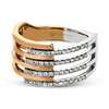 Zeghani White & Rose 14 Karat Gold Diamond Free Form Fashion Ring *