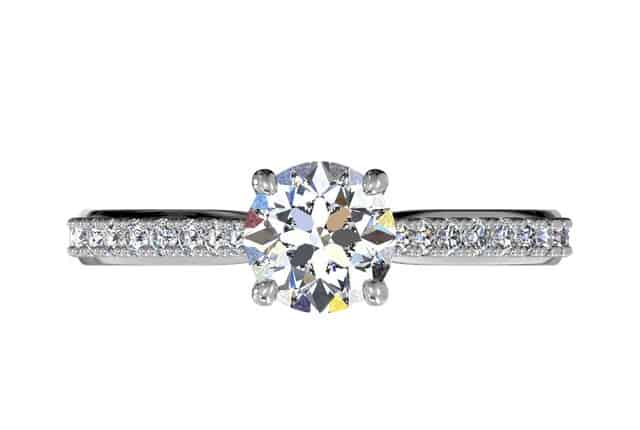 Ritani White 14 Karat Gold Diamond Engagement Ring Mounting Size 6.5 * - view 4