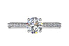 Ritani White 14 Karat Gold Diamond Engagement Ring Mounting Size 6.5 *