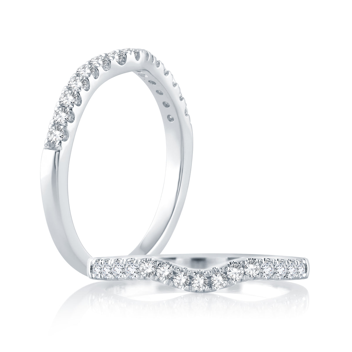 White Platinum Gold Wedding Band Size 6