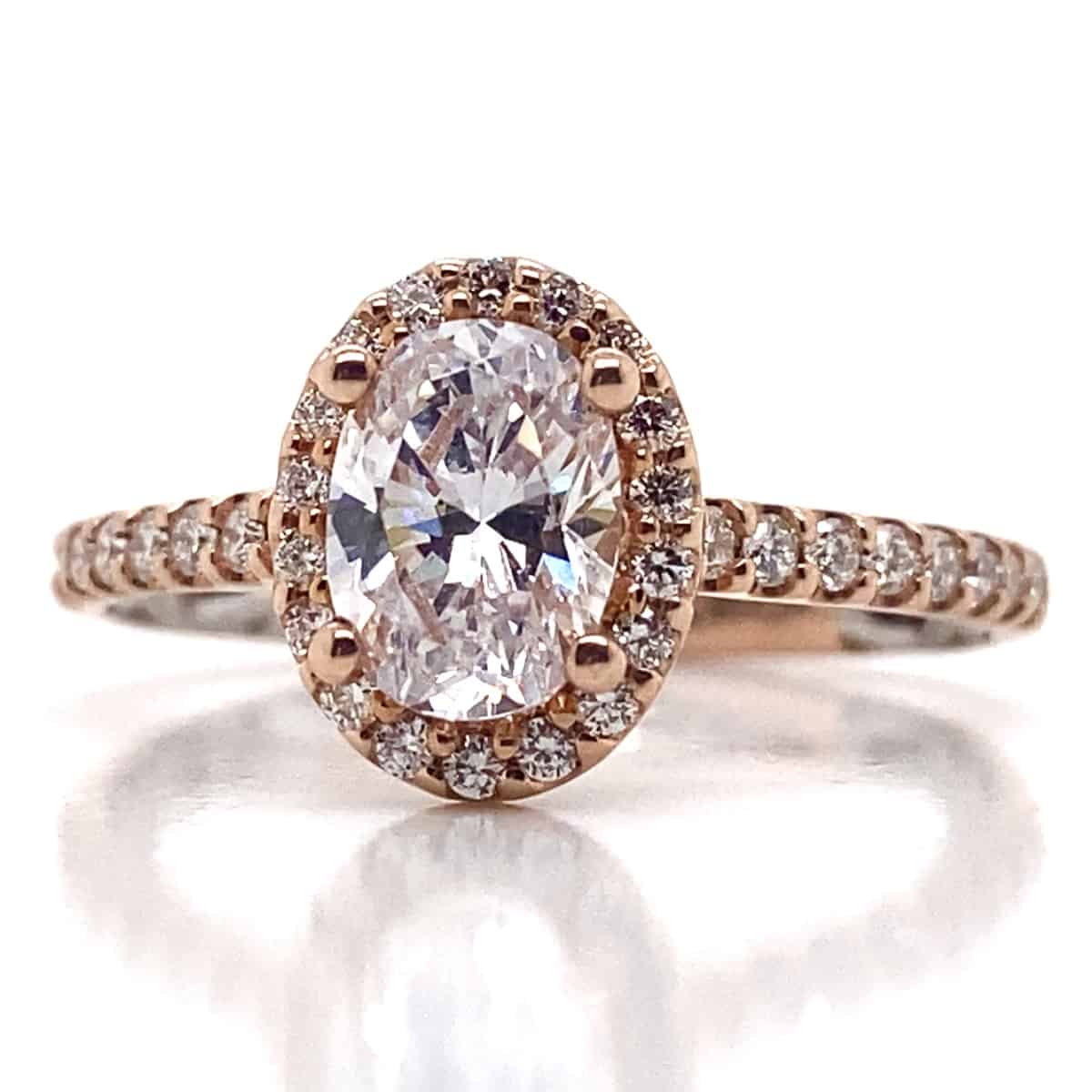 ArtCarved "Falyn" White & Rose 14 Karat Gold Diamond Engagement Ring Mounting Size 6.5 - view 4