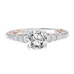 ArtCarved White & Yellow 14 Karat Gold Diamond Engagement Ring Mounting Size 6 - view 2