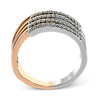 Zeghani White & Rose 14 Karat Gold Diamond Free Form Fashion Ring *