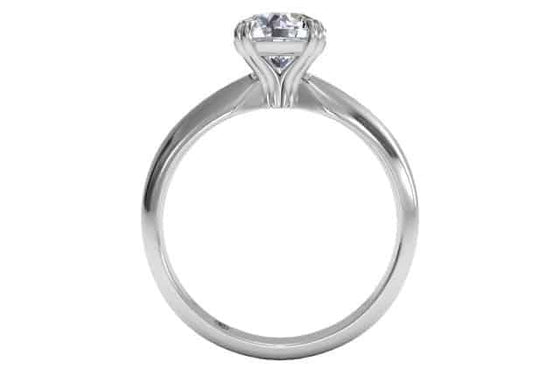 Ritani White 14 Karat Gold Solitaire Engagement Ring Mounting Size 6 * - Diamond Designs