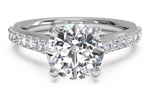 Ritani White 14 Karat Gold Diamond Engagement Ring Mounting Size 6.5 *