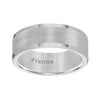 Triton White Tungsten Carbide Satin Wedding Band Size 10.5 *