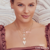 Shy Creation Yellow 14 Karat Gold Diamond Heart Necklace *