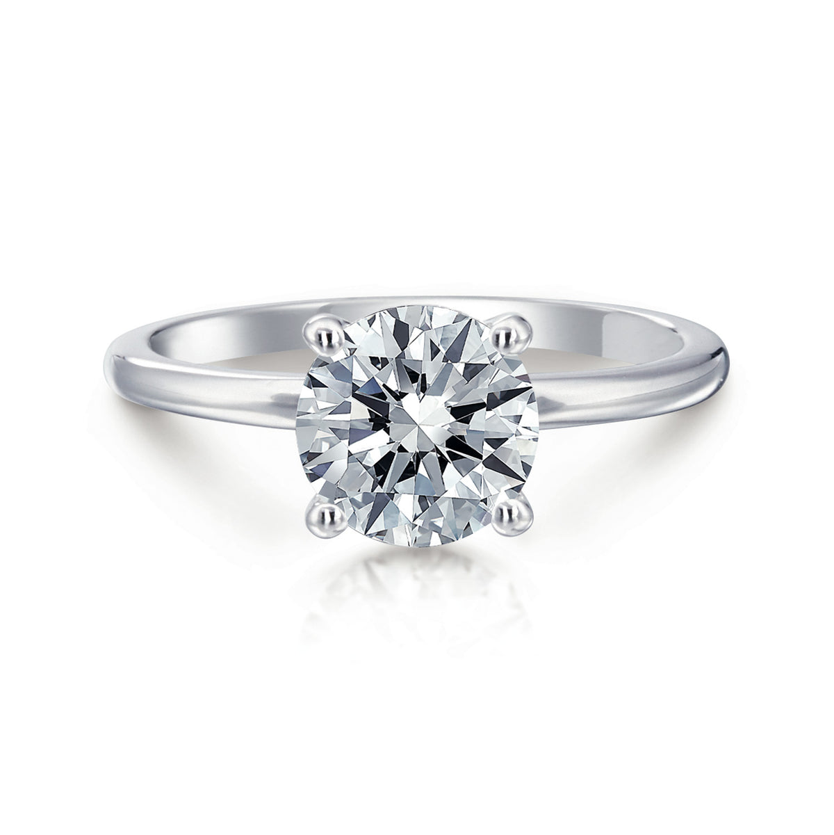 Diamond Designs White 18 Karat Gold Diamond Engagement Ring Mounting Size 6.5 *