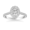 ArtCarved White 14 Karat Gold Diamond Engagement Ring Mounting Size 6.5 *