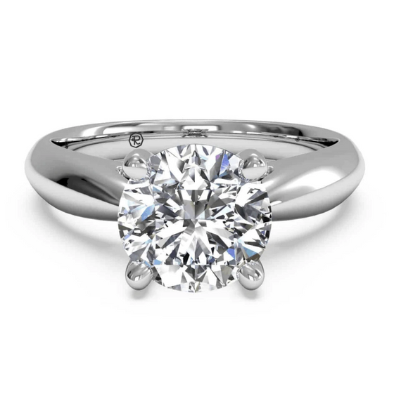 Ritani White 14 Karat Gold Solitaire Engagement Ring Mounting Size 6 *