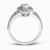 Simon G. MR2592 White Gold Diamond Double Halo Engagement Ring Mounting Size 6.5*