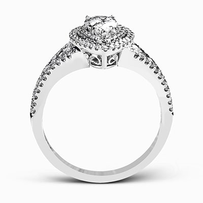 Simon G. MR2592 White Gold Diamond Double Halo Engagement Ring Mounting Size 6.5*