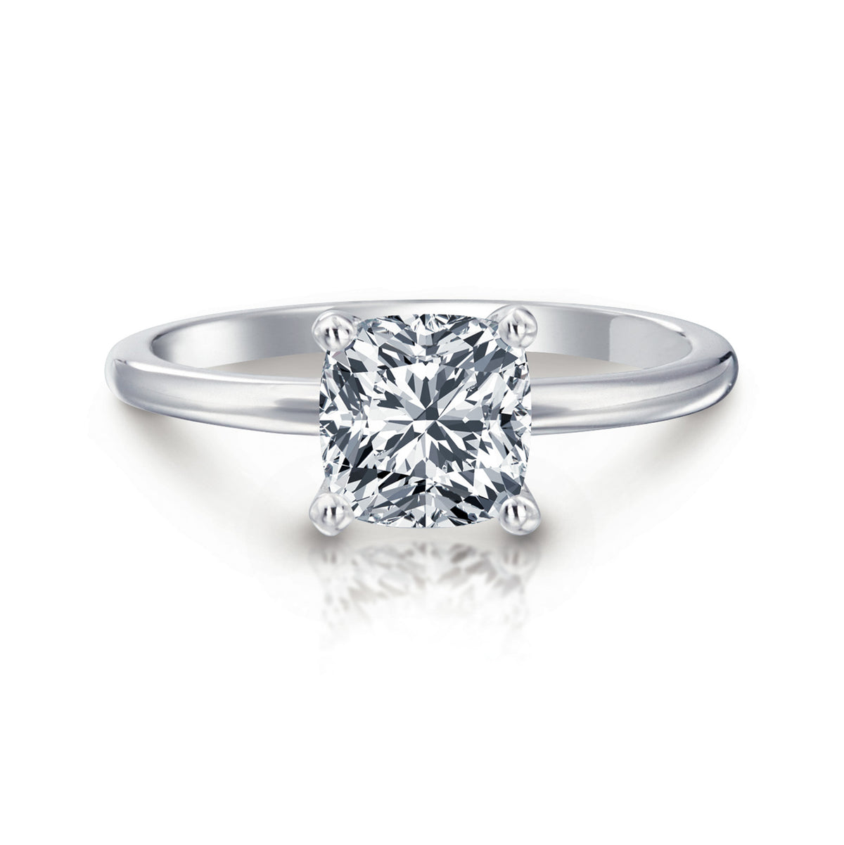 Diamond Designs White 18 Karat Gold Diamond Engagement Ring Mounting Size 6.5 *