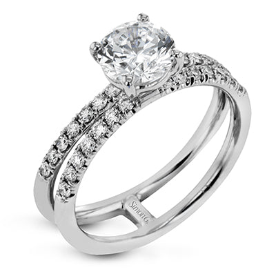 Simon G. LR1084 Platinum Accented Diamond Engagement Ring Mounting Size 6.5*