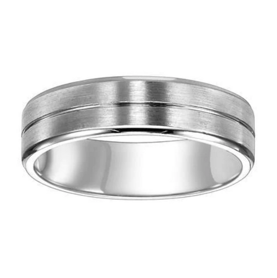 ArtCarved White 14 Karat Gold Wedding Band Size 10 *