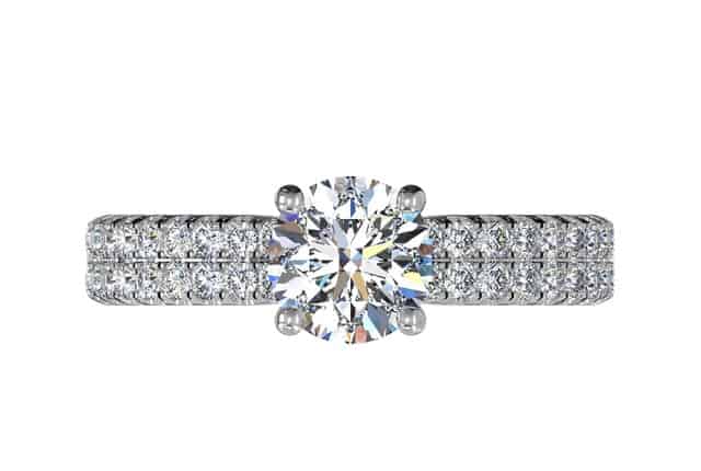 Ritani White 18 Karat Gold Diamond Engagement Ring Mounting Size 6.5 * - view 5