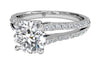 Ritani White 14 Karat Gold Diamond Engagement Ring Mounting Size 6.5 *