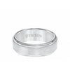 White Tungsten Carbide Satin Wedding Band Size 10 *